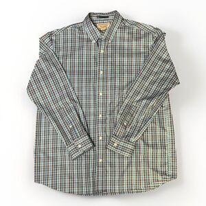 Duluth Trading Wrinkle Fighter Button Down Mens L Cotton Relaxed Fit Blue Plaid